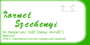 kornel szechenyi business card